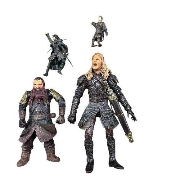 Lord of The Rings Action Figures Lot Of 15 Weapons  LOTR Marvel 2002 Horses - Picture 4 of 16